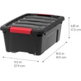 thumbnail image 2 of IRIS 13 Qt Stackable Plastic Storage Bins with Lids- Garage- Black, 6Pk, 2 of 6