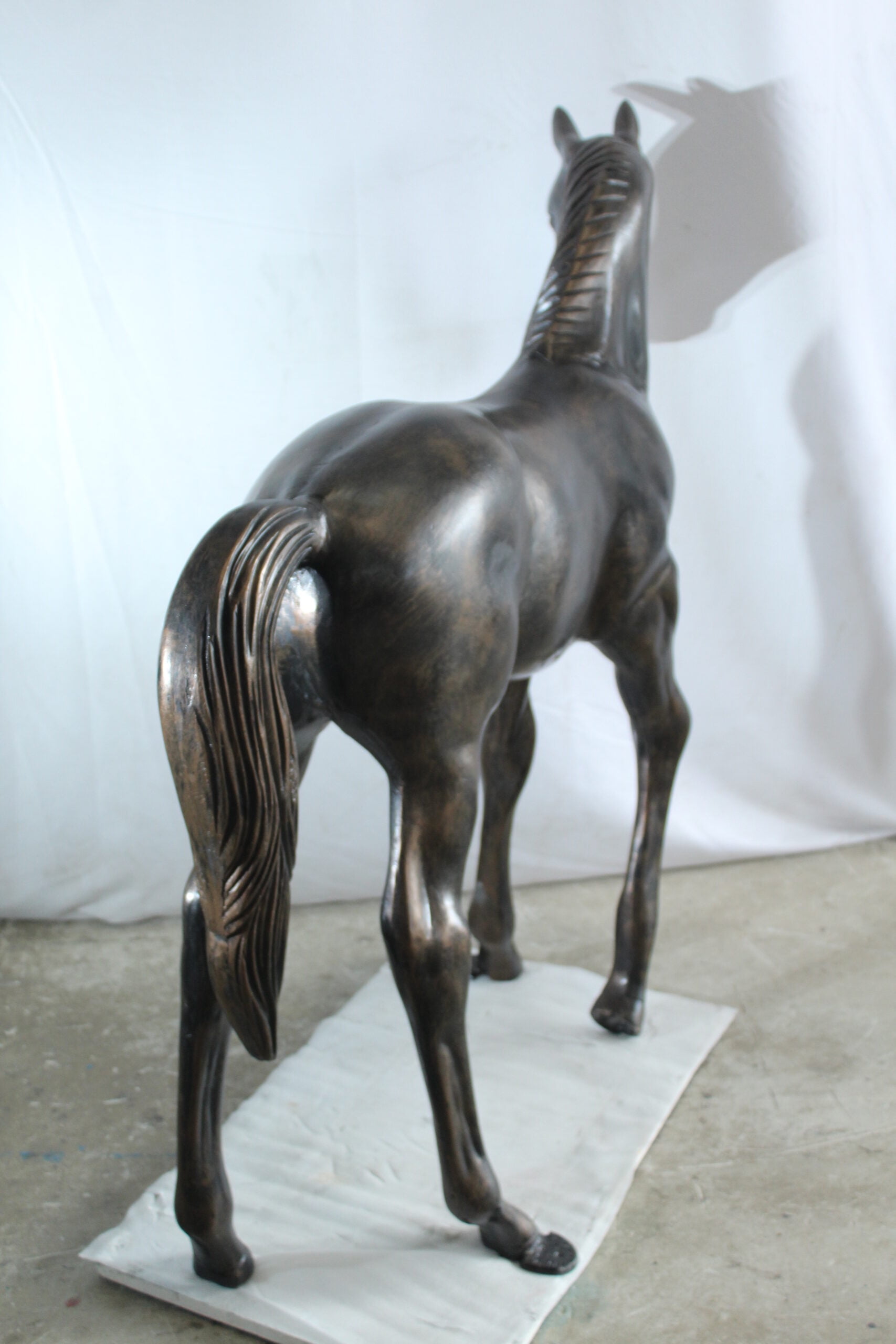 Nifao Life Size Aluminum Arabian Colt Horse Statue for Decoration – Garden Outdoor Decor Sculpture, 50"L x 15"W x 52"H