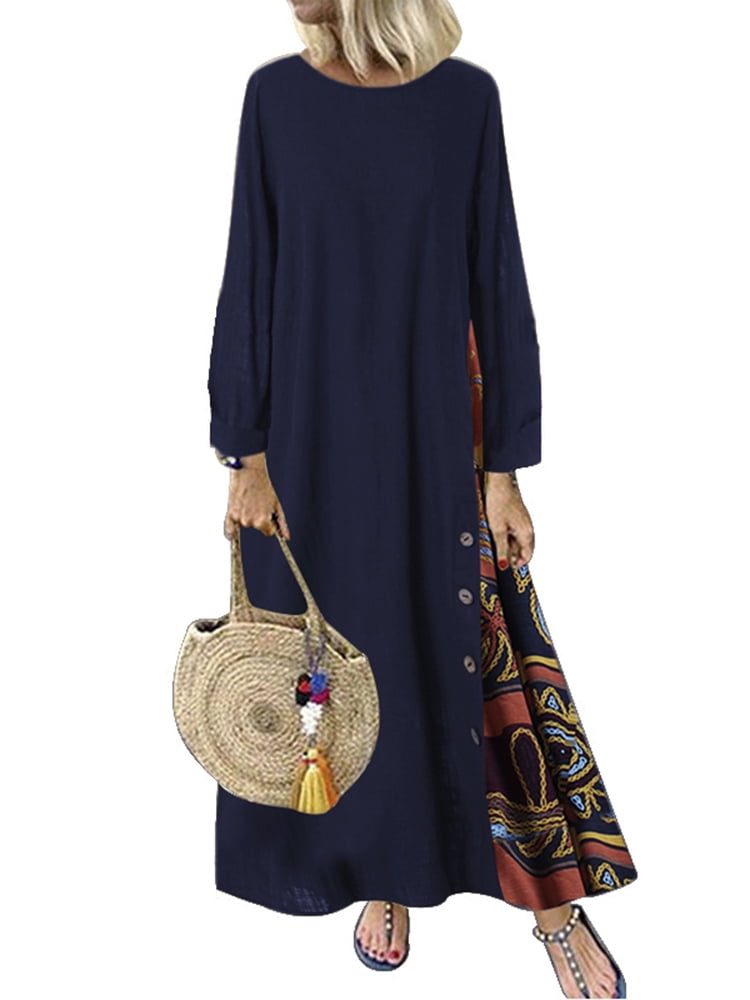 round neck long dress