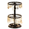 thumbnail image 5 of Organizador de joyas de acrílico con soporte giratorio de 2 niveles | Torre giratoria para collares con múltiples ranuras | Soporte giratorio de 360° para aretes y relojes | Estante para anillos, l, 5 of 5