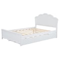 thumbnail image 4 of Newboti Furniture Full Size Wood Platform Bed with Headboard and Twin Size Trundle, White NO.87899, 4 of 16