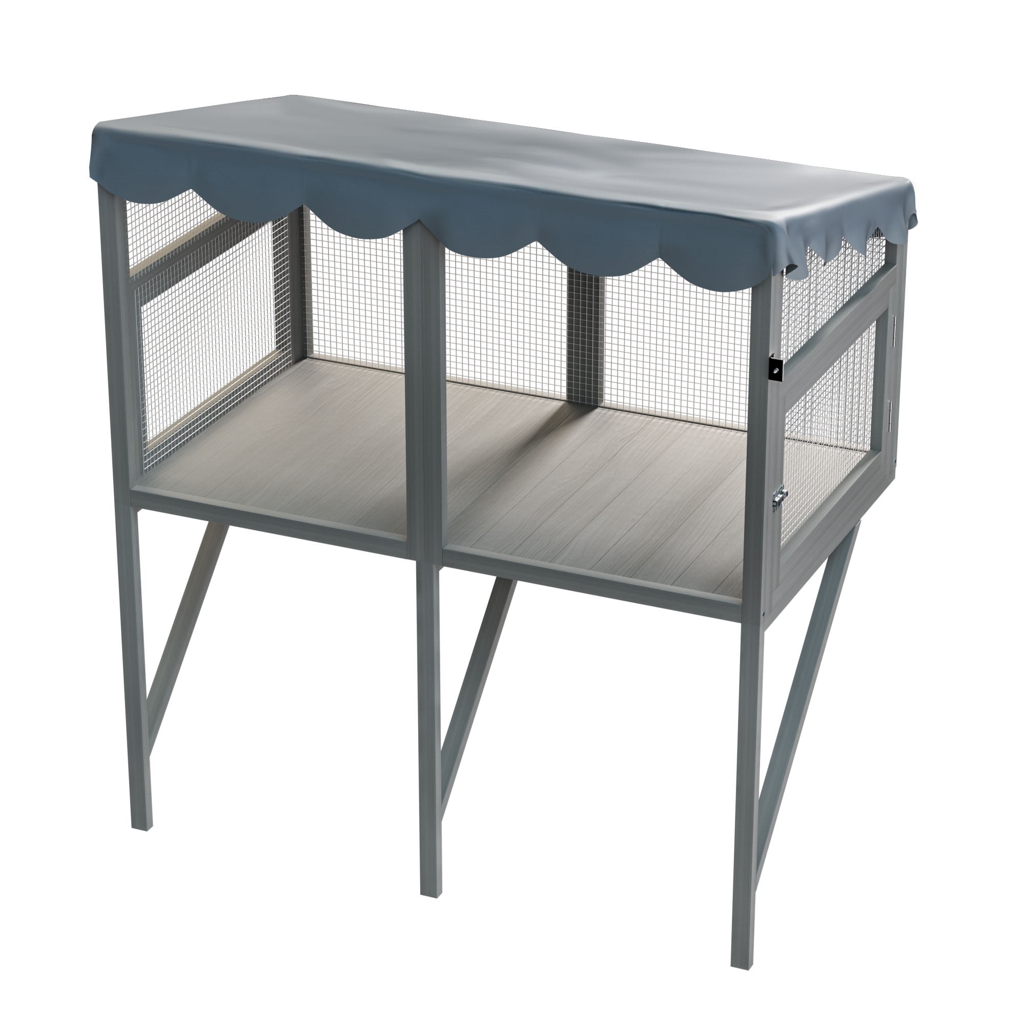 CQSXDA Indoor Cat Catio Window Perch House in Classic Wood Finish Expandable Design Secure Outdoor Space