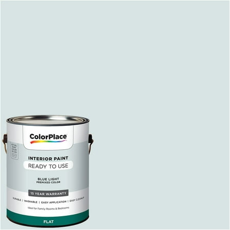 ColorPlace Pre Mixed Ready To Use, Interior Paint, Blue Light, Flat Finish, 1