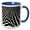 Blue/White, variant on 3drose, Black and White Zebra Animal Print, 15oz Mug