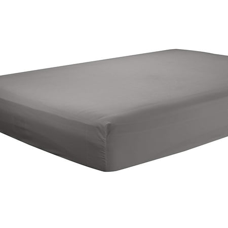 Clara Clark Premier 1800 Collection Single Fitted Sheet, Queen Size, Charcoal Gray