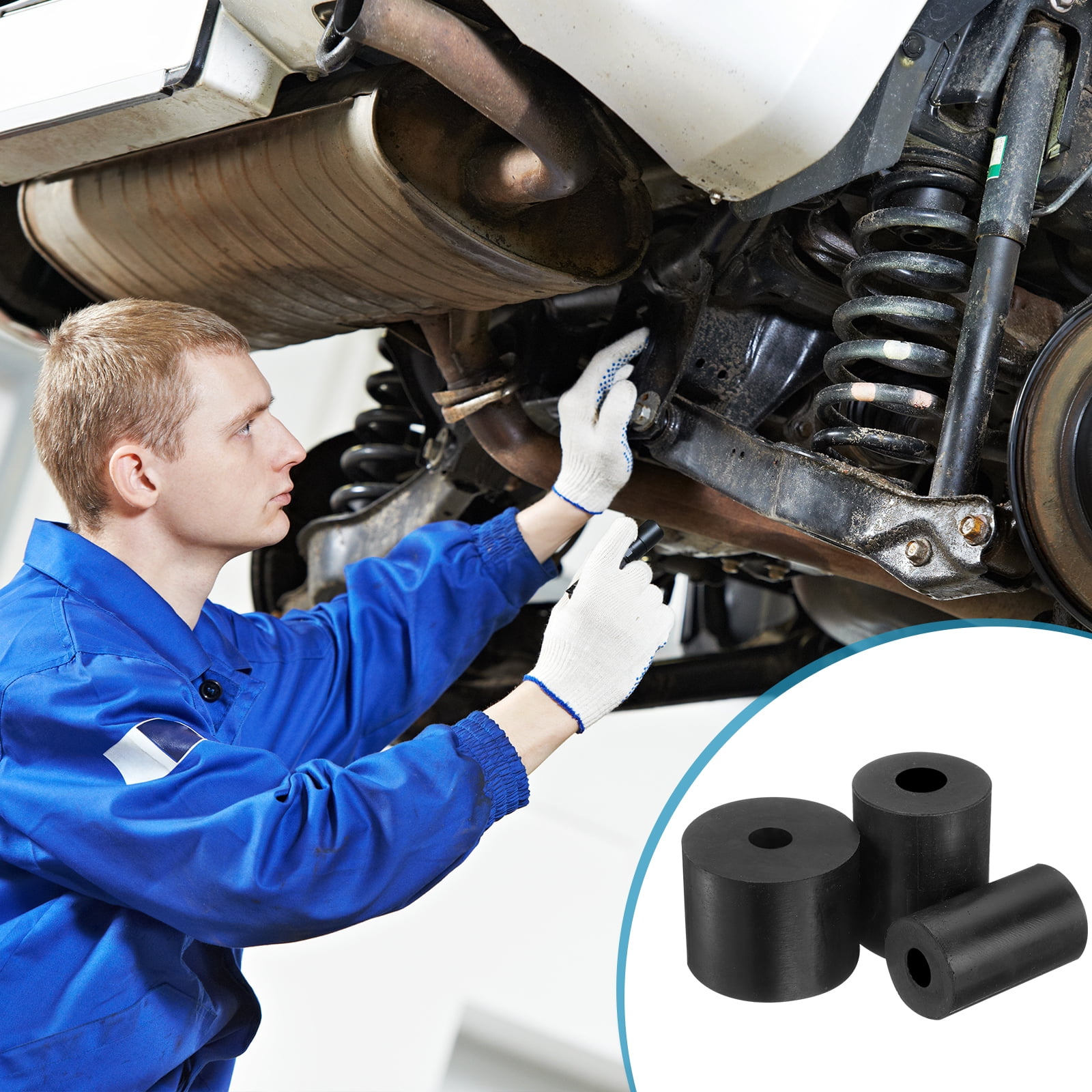 6 Pcs Multi Purpose Rubber Spacer, 12mm ODx80mm IDx10 mm Thickness Anti-Vibration Isolation for Home Cars(Black)