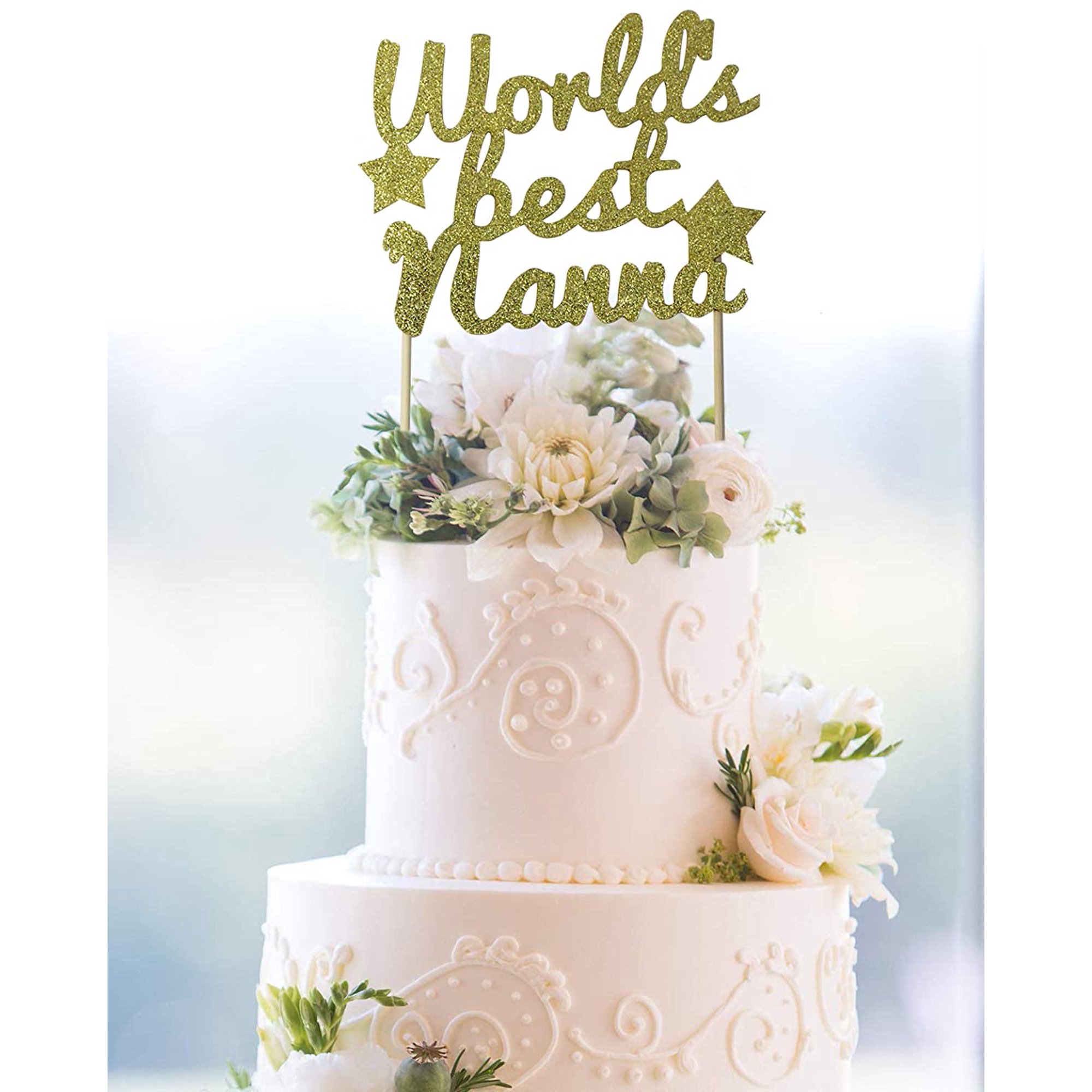 Happy Birthday Grandma Cake Topper Starsgarden Gold Glitter World's Best Nanna Cake Topper Htooq Happy  Birthday Grandma Cake Topper Granny Party Decoration(Gold Nanna) - - |  Walmart Canada