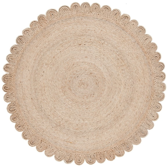 SAFAVIEH Natural Fiber Ermintrude Geometric Area Rug, Natural, 5' x 5' Round