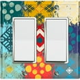 thumbnail image 1 of Metal Light Switch Plate Cover Colorful Ethnic Aztec Tribal Patch Pattern SFR049, 1 of 13