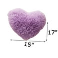 thumbnail image 4 of MorroMorn Fluffy Heart Throw Pillows, Shaggy Decorative Pillow for Sofa Couch Bed, Cute Room Decor Gifts for Women Girls Kids - Decorations for Valentines Day Mothers Day Christmas (Lavender), 4 of 6