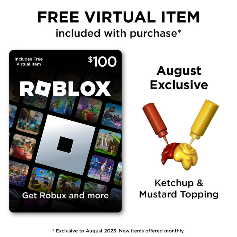 Roblox Black - $100 Physical Gift Card - Walmart.Com