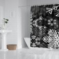 thumbnail image 2 of Christmas Snowflake Winter Black Shower Curtain,Washable Bath Curtain with Hooks Friendly Polyester Fabric Curtains for Halloween Thansgiving Christmas Hotel Dorm, 2 of 5