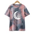 thumbnail image 4 of Camiseta con estampado de sol y luna para mujer, camiseta de manga corta con cuello redondo, camiseta informal divertida y bonita para chica adolescente OAVQHLG3B Store  lin121212, 4 of 4