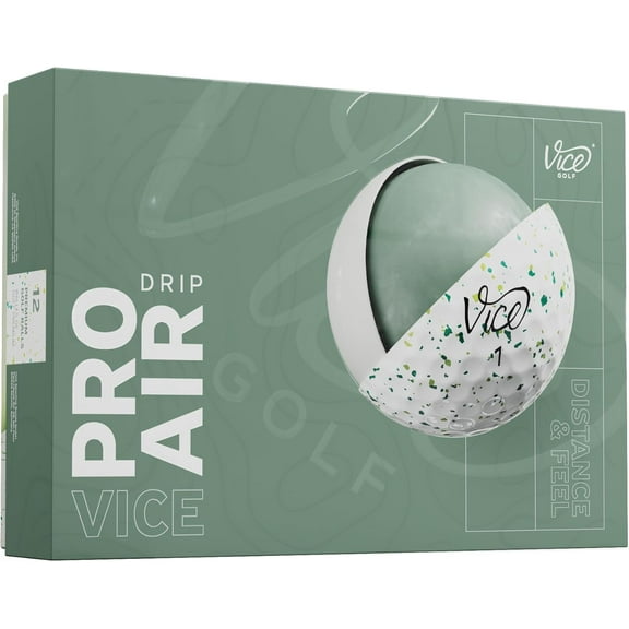 Vice Pro Air Golf Balls 2025, Petrol/Yellow Drip, 12pk