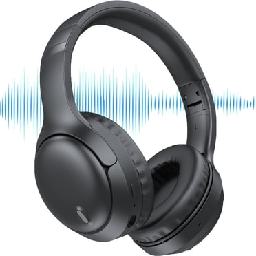 Wireless Bluetooth Headphones, AUOSHI A18 Over-Ear Headphones with Microphone, Upgraded HiFi Stereo Noise Cancelling Headphones Foldable Headset,Deep Bass for Home Office Cellphone PC,Black