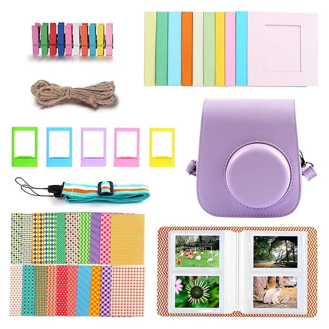 Juego de accesorios para cámara 7 en 1, pegatinas de , álbum de fotos, marcos para colgar en la pared, estuche protector, para estuche para cámara Púrpura Soledad paquetes de cámara