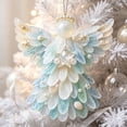 thumbnail image 7 of Voglyf Sea Glass Christmas Angel Hanging Ornament, Nautical Beach‑Style Xmas Decoration Adorned, Glitter Silver Star Topper, Festive Hanging Pendant for Holiday Home, Xmas Tree & Wall Decor, 7 of 7