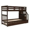 thumbnail image 6 of Clearance! Stairway Twin-Over-Twin Bunk Bed with Twin size Trundle for Bedroom, Dorm, Adults, Espresso( old sku: LP000209AAP ), 6 of 9