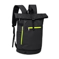 thumbnail image 3 of Mochila enrollable de moda, expandible, ideal para ir al trabajo, acampar y viajar. Negro Verde, 3 of 8
