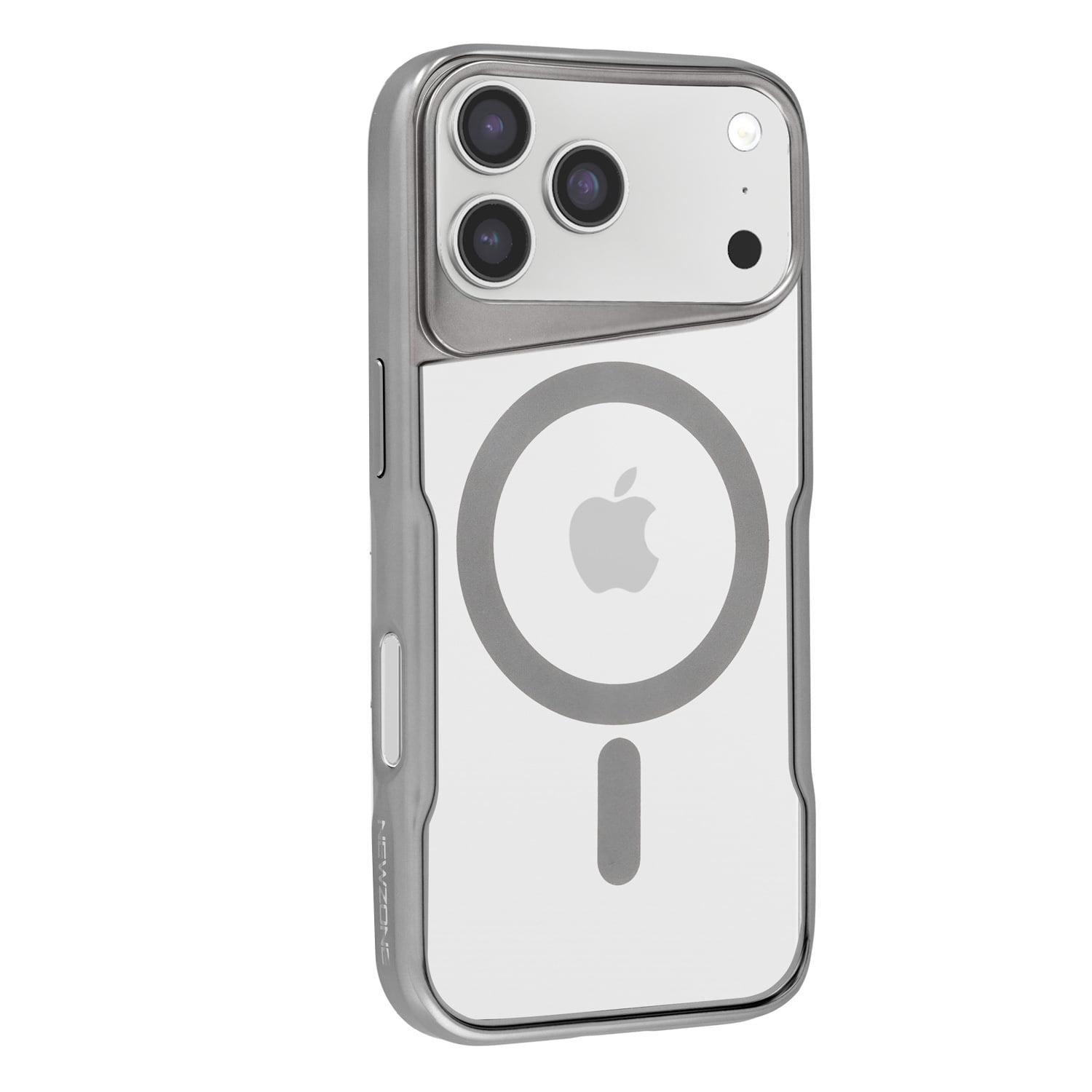 Shockproof Transparent Magnetic Case for iPhone 17 Pro Max - Silver
