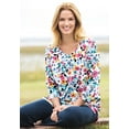 thumbnail image 6 of Woman Within Plus Size Perfect Printed Three-Quarter-Sleeve V-Neck Tunic, 6 of 6