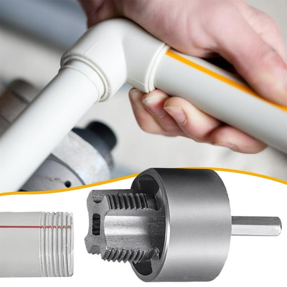 Wire Opener Double Ended PVC Pipe Thread Cutter 4-Point and 6-Point Internal External Thread Opener for Drills and Hand Tools Aluminum Steel Alloy(Silvery,1-Piece) Rkxzt