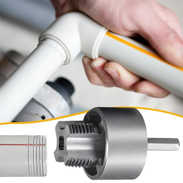 Cortador de Roscas Internas para Tubos de Pvc | Abre Roscas para Tuberías de Agua | Doble Punta | para Taladros y Herramientas Manuales | Accesorios Sanitarios | Aleación de Aluminio y Acero | 6,5 X