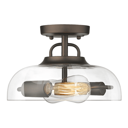 

11 2-Light Oil-Rubbed Bronze Semi Flush Mount Ceiling Light Fixture Farmhouse Close to Ceiling Light for Bedroom Hallway Oil-Rubbed Bronze Finish