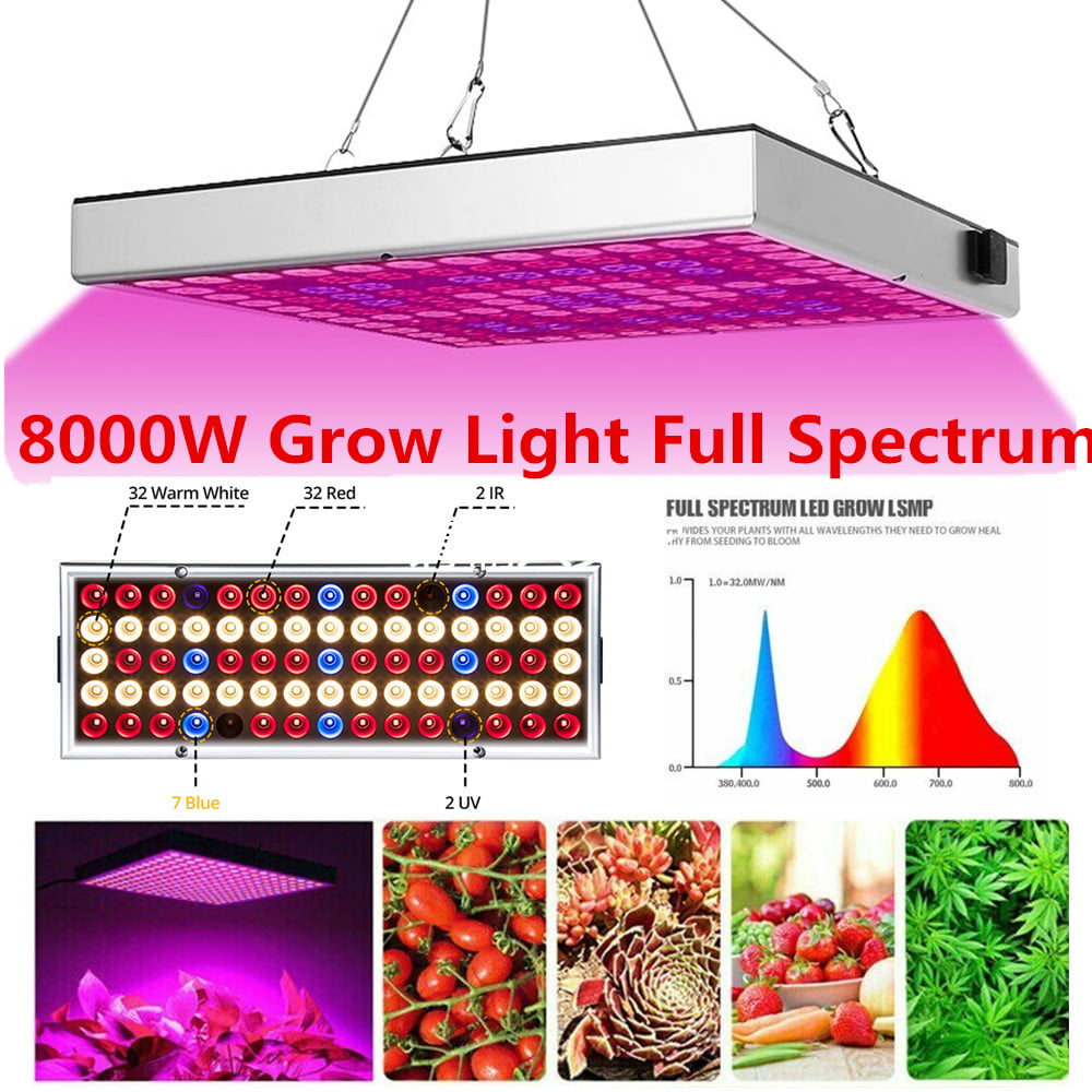 for Indoor Plants CXhome T5 LED Plant Lamp Full Spectrum with 2/4/8H Timer Red/Blue/Yellow 3 Light Effect Switches Pack of 2 4 Dimmable Levels