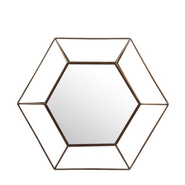 Privilege 16072 Medium Iron Wall Mirror - Gray