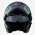thumbnail image 3 of 1Storm Adult Motorcycle Modular Flip up Street Bike Full Face Dual Visor Helmet HB-B89CLS Arrow Green, 3 of 5