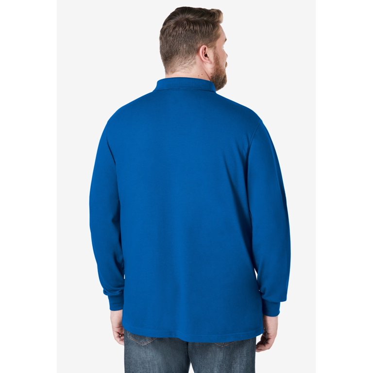 Kingsize Men's Long-Sleeve Shrink-Less Cotton Polo photo 2