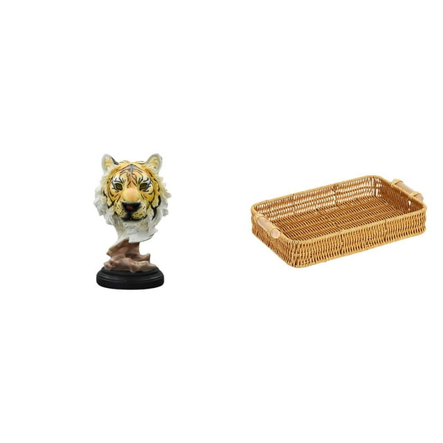 Escultura de mesa,Escultura de cabeza de tigre,estatua moderna de mesa,cestas de almacenamiento,Cestas de cocina tejidas a mano con asas,Cestas redondas para pan,bandejas rectangulares para