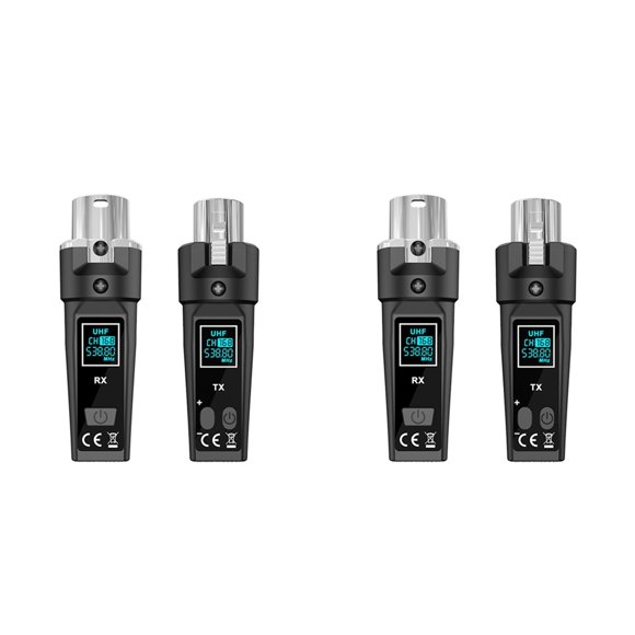 2X Adaptador Convertidor de Micrófono Inalámbrico UHF, Transmisor y Receptor XLR para Micrófono Dinámico, Mezclador de Audio para Guitarra.