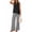 Black White Plaid, variant on Anygrew Women's 2 Piece Matching Lounge Sets Summer Outfits Tracksuit Asymmetrical Split Tank Tops Wide Leg Pants With Pockets
