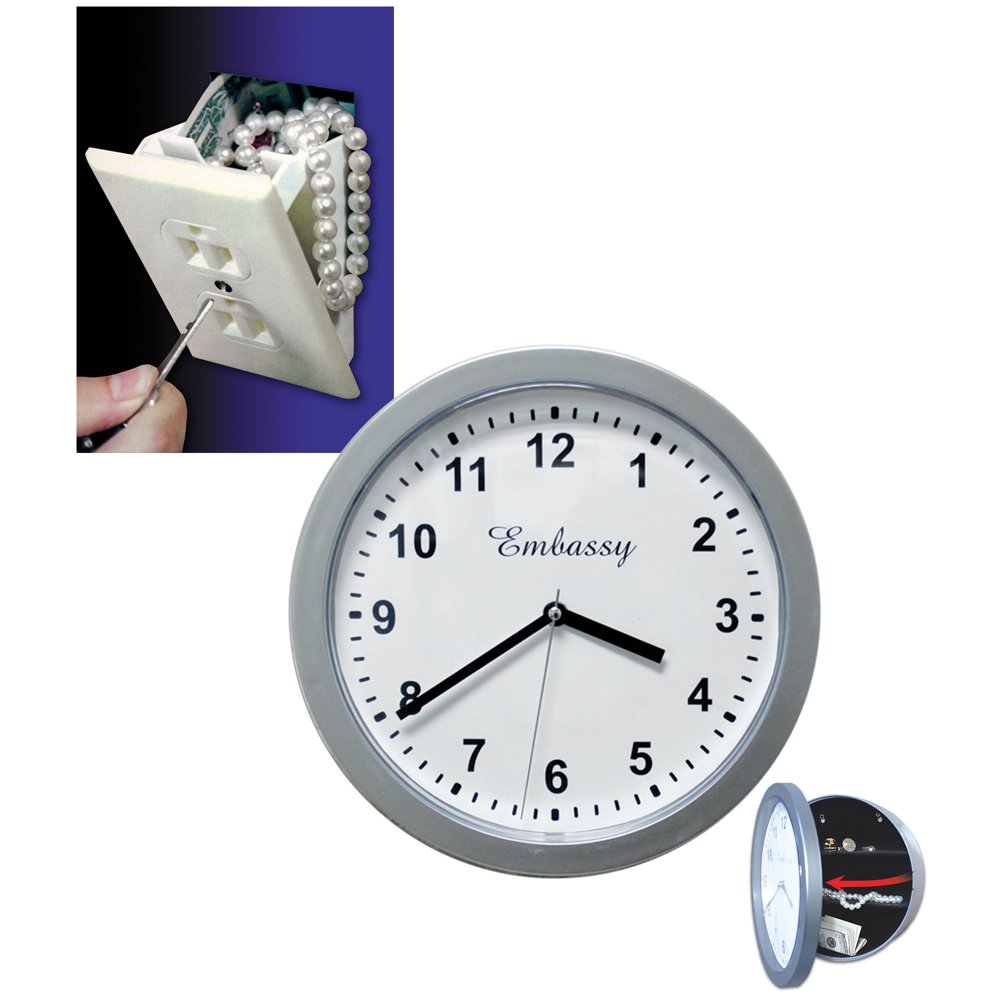 Hidden Wall Outlet Safe & Silver Wall Clock with Hidden Safe Walmart