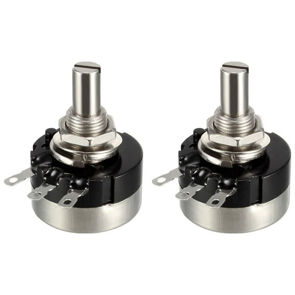 Uxcell 500K Ohm Variable Resistors Single Turn Rotary Carbon  Potentiometer 2 packs