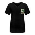 thumbnail image 5 of Summer Tshirts for Womens Fashion Short Sleeve V Neck Tops Leopard Pocket Patchwork Tunic Basic Tee, 5 of 5