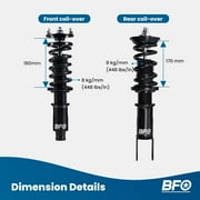 BFO Front & Rear Full Coilovers For Acura Integra 94-01 Honda Civic 1996-2000 EJ EK Height Adjustable