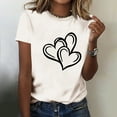 thumbnail image 5 of Valentines Day Shirts Women Cute Heart Print Short Sleeve T Shirts Casual Crewneck Loose Basic Tops Soft Lightweight Blouses White Tops,Size S-4XL, 5 of 8