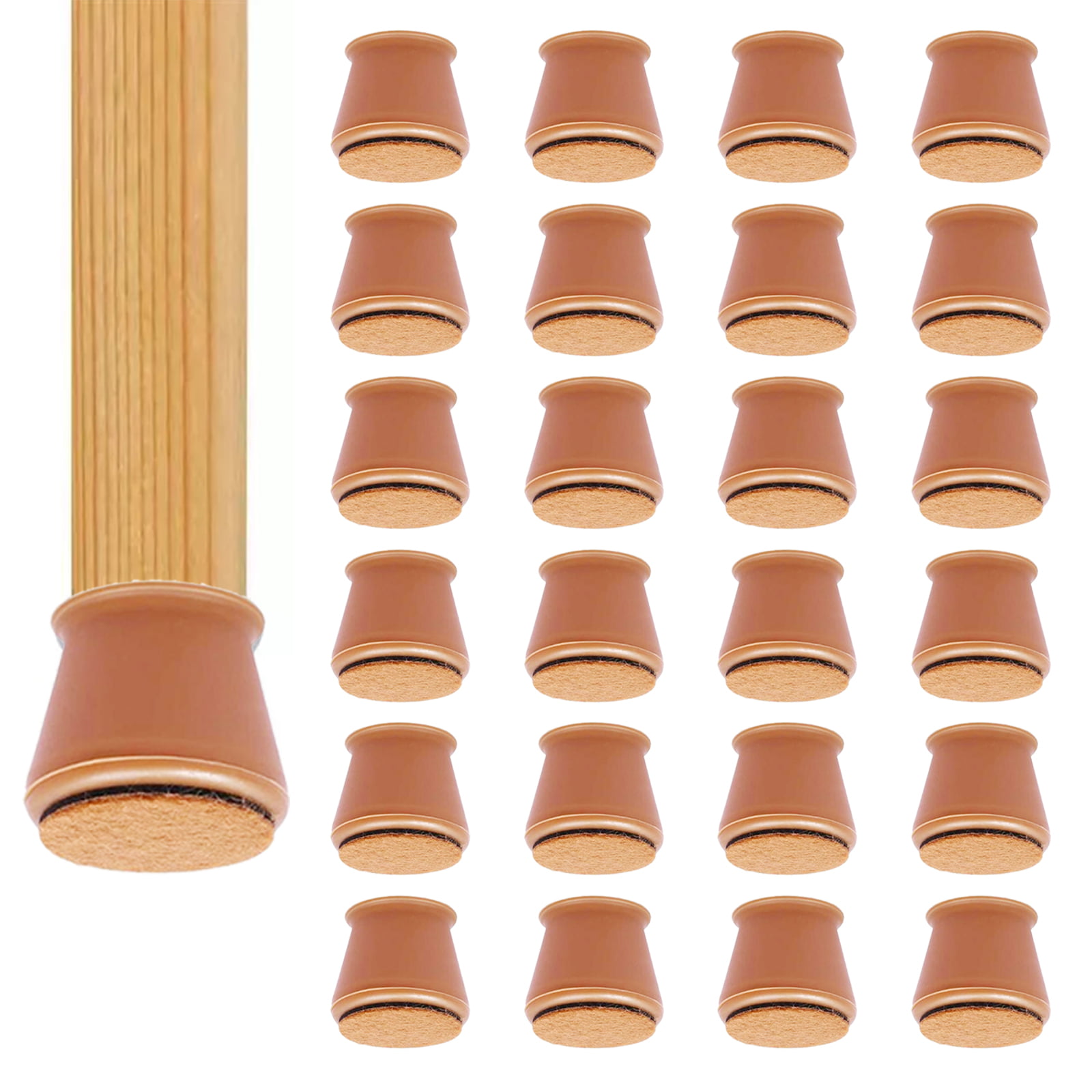 40Pcs Silicone Chair Leg Covers Upgrade Furniture Leg Caps with Felt Pads 