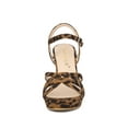 thumbnail image 6 of BLISSFUL STEP Women's Strappy Platform Slingback Stiletto Heels Sandals Leopard 6, 6 of 7