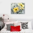 thumbnail image 5 of PIKWEEK Yellow Flowers Wall Decor Gray Abstract Print Canvas Bathroom Home Decor Pictures Panels Poster for Bedroom Living Room Office Painting Yellow and Gray Grey Framed Ready to Hang, 5 of 5