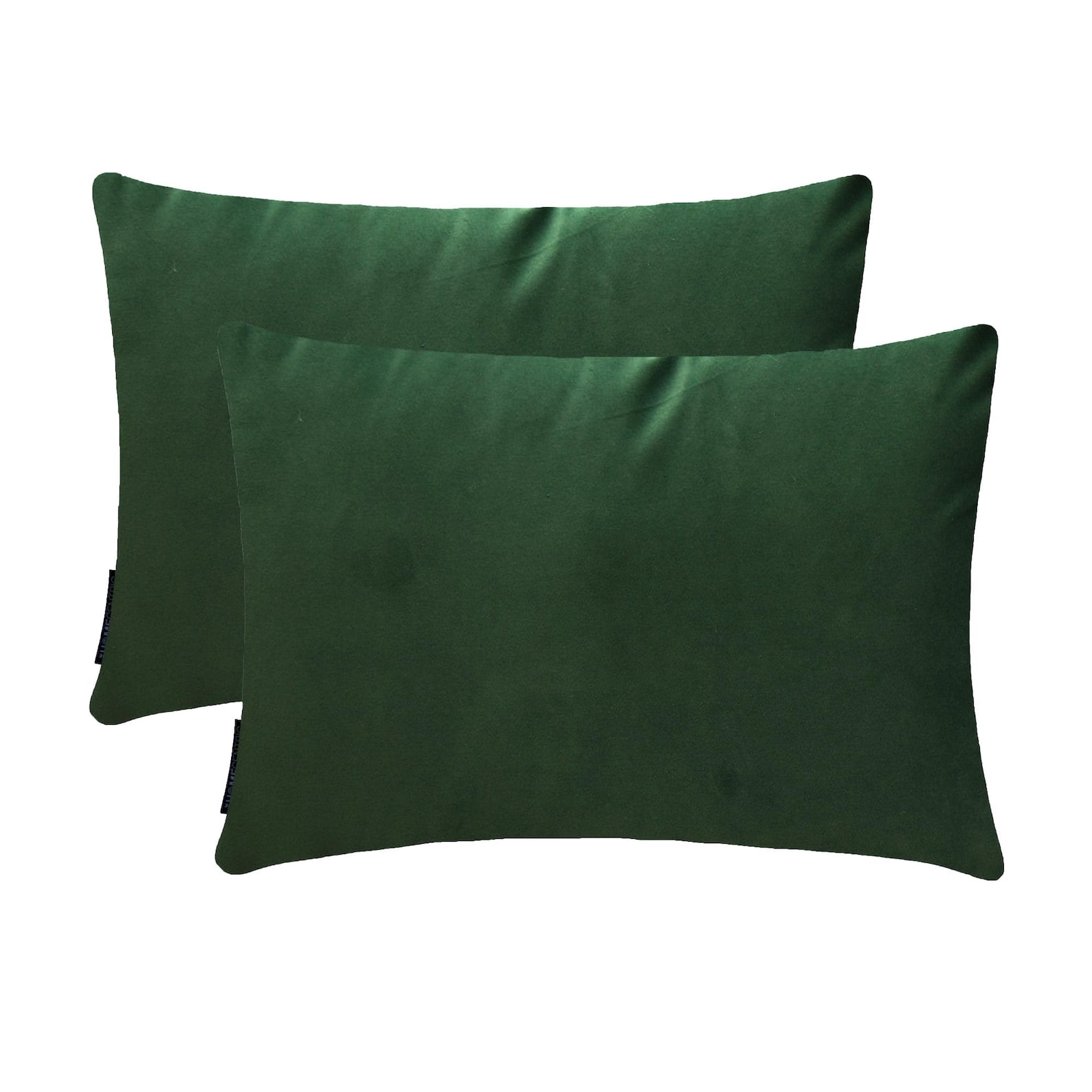 Dark Green Decorative Lumbar Pillow Cover 12"x16" | Pack of 2 Modern Velvet Oblong Cushion Cover Solid | Plain Solid Pillowcases for Bed, Couch & Sofa, Modern Home Décor - Dark Green Velvet Dream