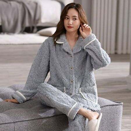 

QWZNDZGR Pajamas For Men Winter Velvet Warm Luxury Couple Sleepwear Home Clothes Suit Pijama Women Men Christmas Large size Pajama Sets