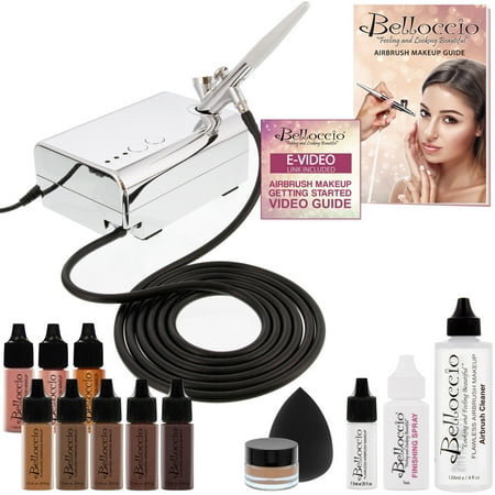 Belloccio Professional Dark Shade AIRBRUSH COSMETIC MAKEUP SYSTEM Holiday (The Best Airbrush Makeup System)