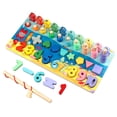 thumbnail image 1 of Apilador de formas 5 en 1 para contar, rompecabezas magnético multifuncional de madera con elementos oceánicos, juguete Montessori para clasificar números, 1 of 13