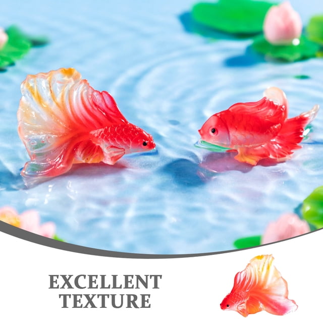 OHOIOLLA 3Ud De Acuario Con De Oro Resina Multicolor Para Oficina Y Jardín