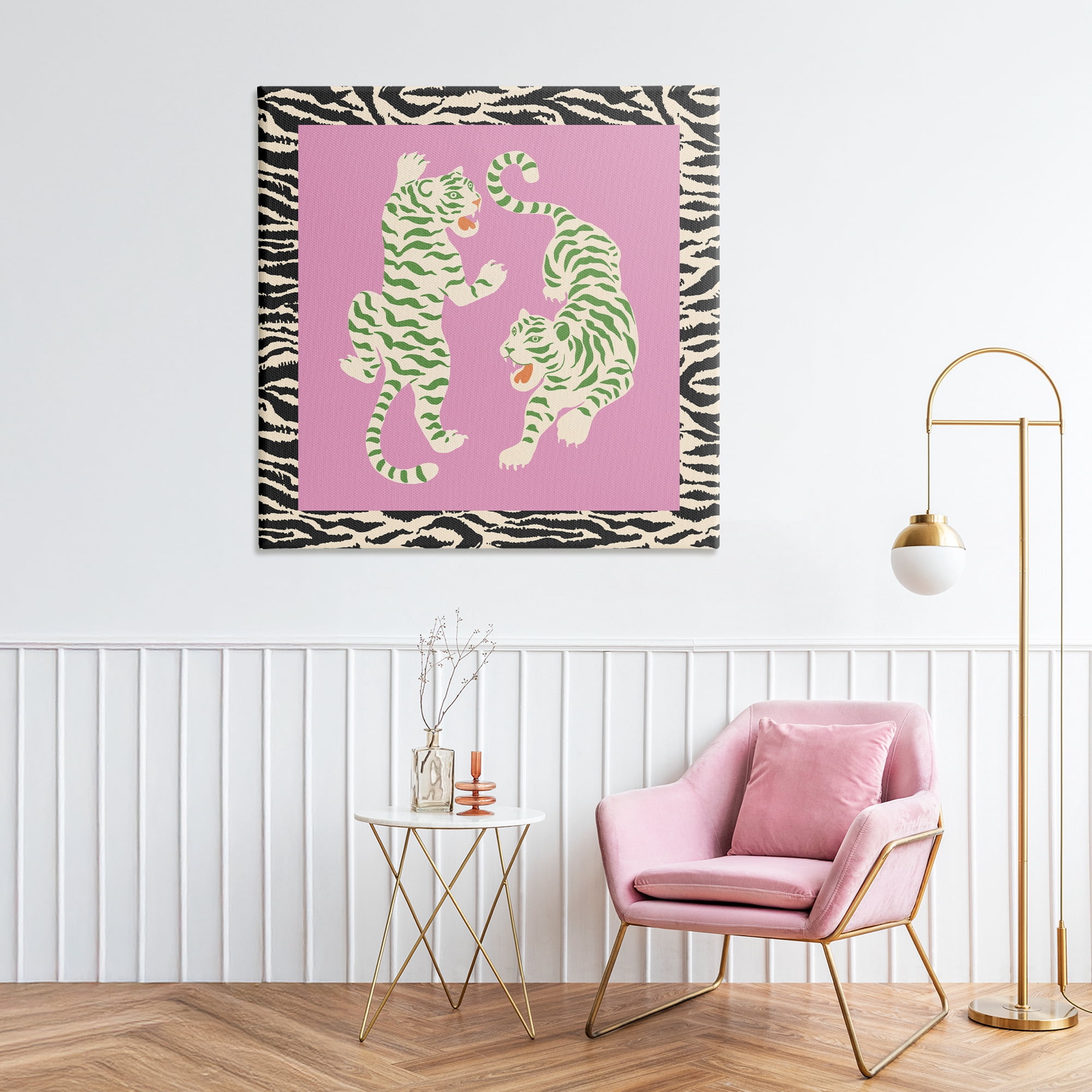 Stupell Industries Purple & Green Twin Tigers Canvas Wall Art, design by Karolina Sato