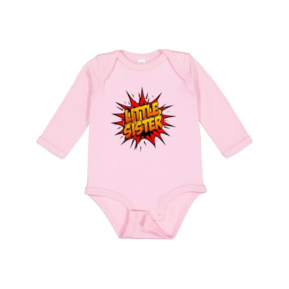 Inktastic Little Sister Super Hero Girls Long Sleeve Baby Bodysuit